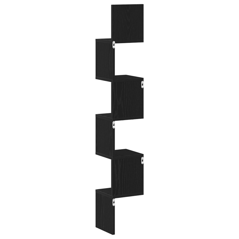 Wand-Eckregal Schwarz Eiche 20x20x127,5 cm Holzwerkstoff