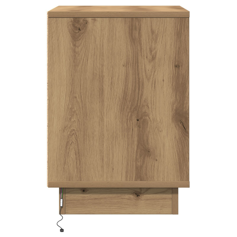 Nachttisch mit LED-Leuchten Artisan Eiche 39x34,5x50 cm