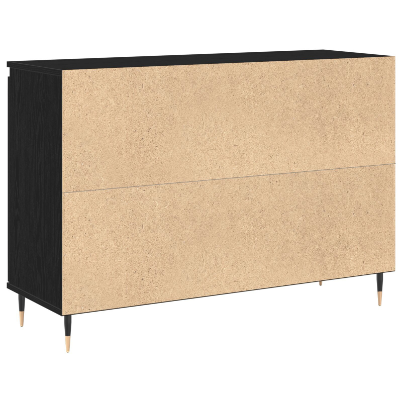 Sideboard mit Türen & Schubladen Schwarz Eiche 101,5x35x70 cm