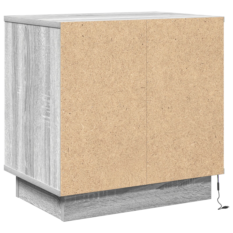 Nachttische mit LED 2 Stück Grau Sonoma 50x34,5x50 cm