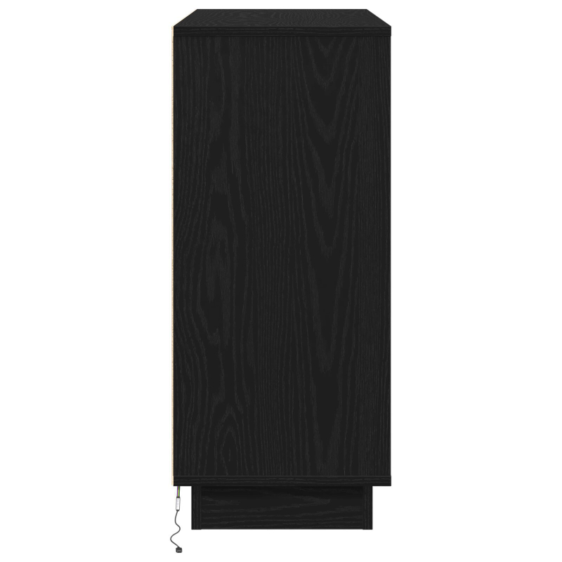 Sideboard mit LED in Schwarz und Eiche, 90x32x75 cm, aus Holzwerkstoff