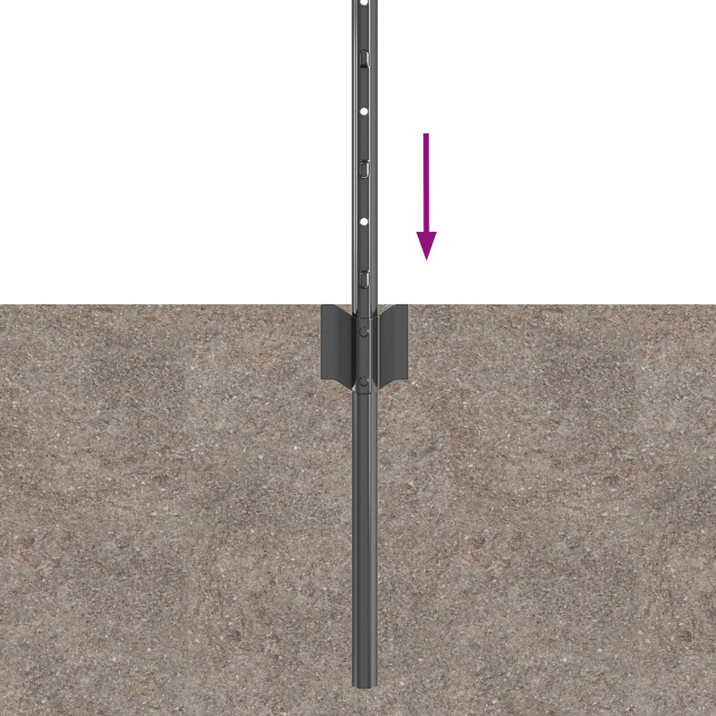 Zaunpfosten 44 Stück U-Kanal Grau 80 cm Stahl