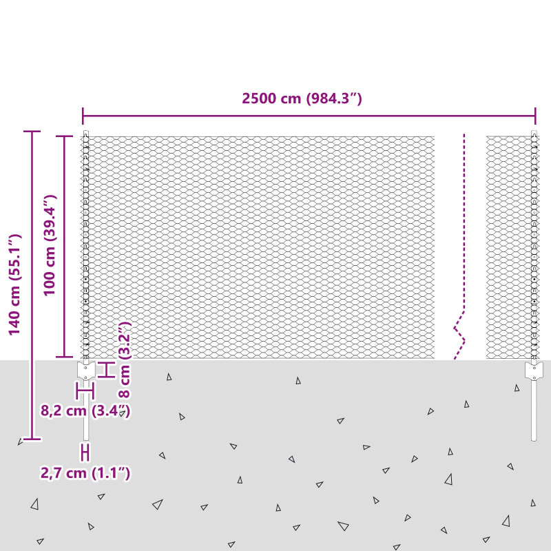 Gartenzaun Set Set aus 2 Verzinkter Stahl