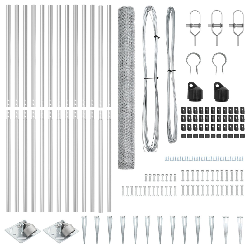 Zaunset Set aus 2 Feuerverzinkter Stahl 25 x 1.5 m Langlebig