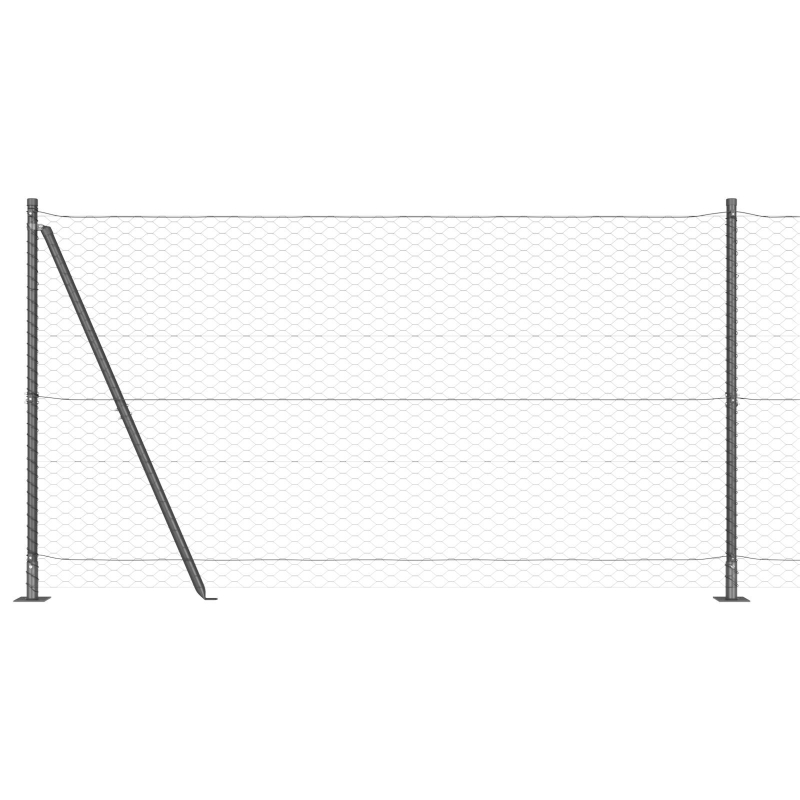 Zaunset Set von 2 Grau Stahl 25 x 1.5 m Langlebig