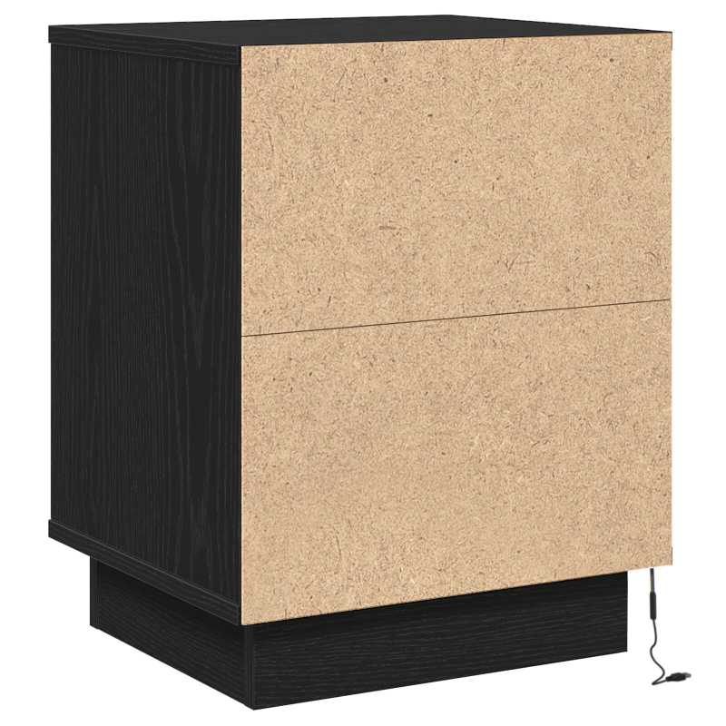 Nachttisch mit LED Lichtern Schwarz 39x34,5x50 cm