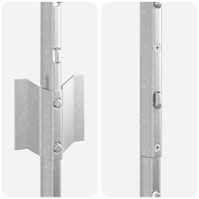 Zaunpfosten 44 Stück U-Kanal Silber 140 cm Stahl