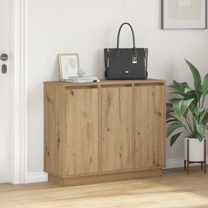 Sideboard mit LED in Artisan Eiche 90x32x75 cm aus Ingenieurholz
