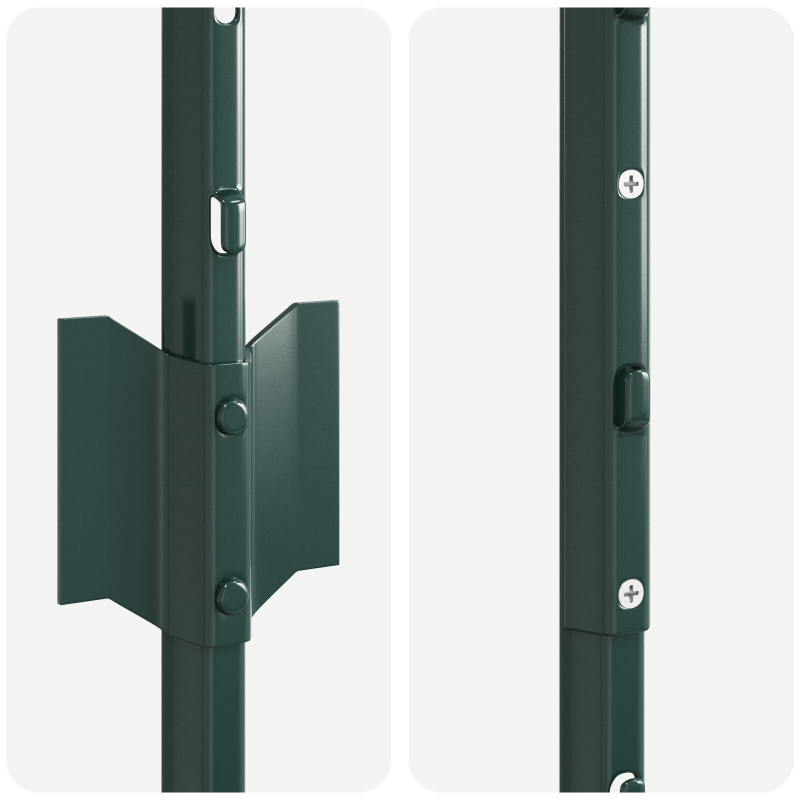 Zaunpfosten 22 Stück U-Profil Grün 200 cm Stahl