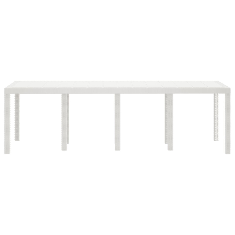 Gartentisch Weiß 250x100x73 cm Poly Rattan
