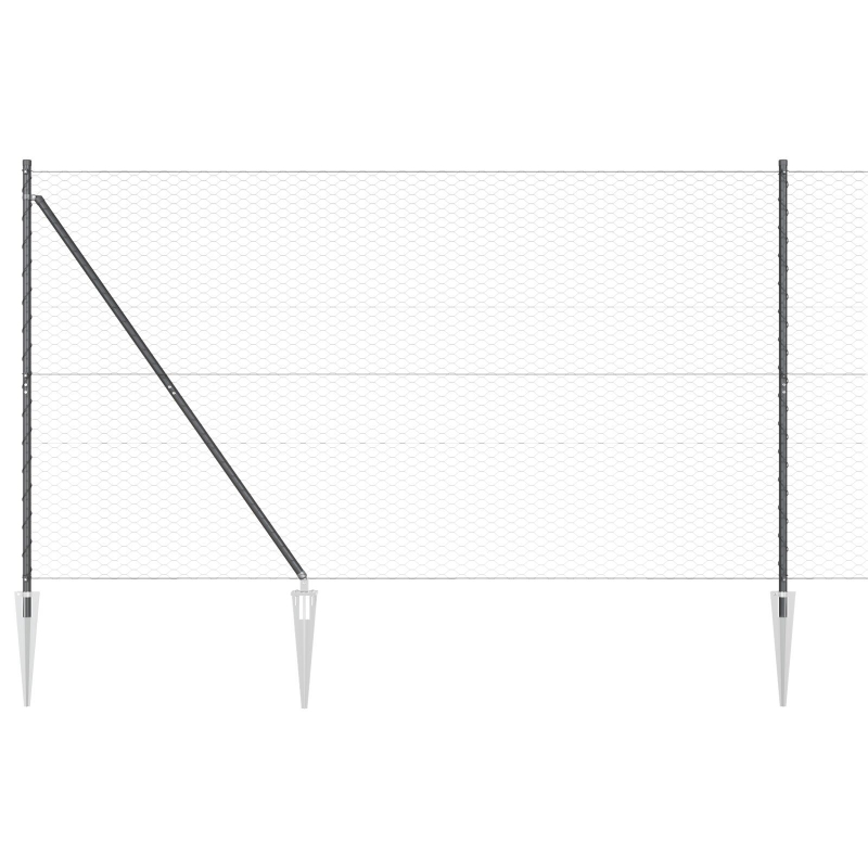 Zaunset Set aus 2 Grau Stahl 25 x 1,5 m Faltbar Outdoor Zaun