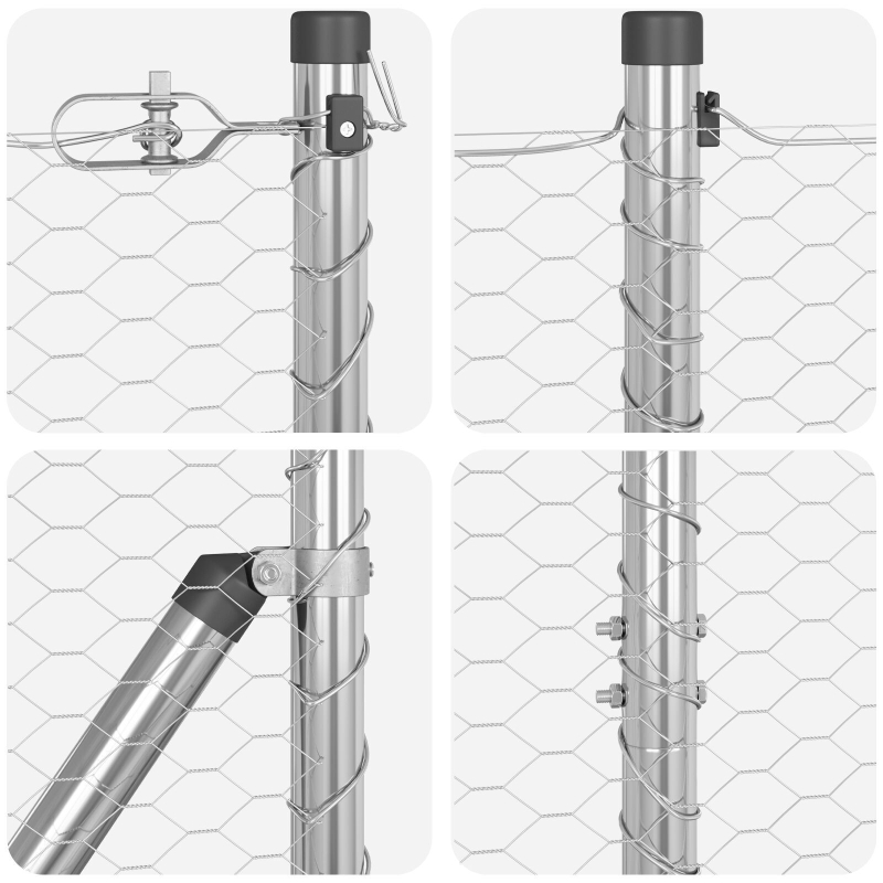 Zaunset Set von 2 Feuerverzinkter Stahl 25 x 1,2 m