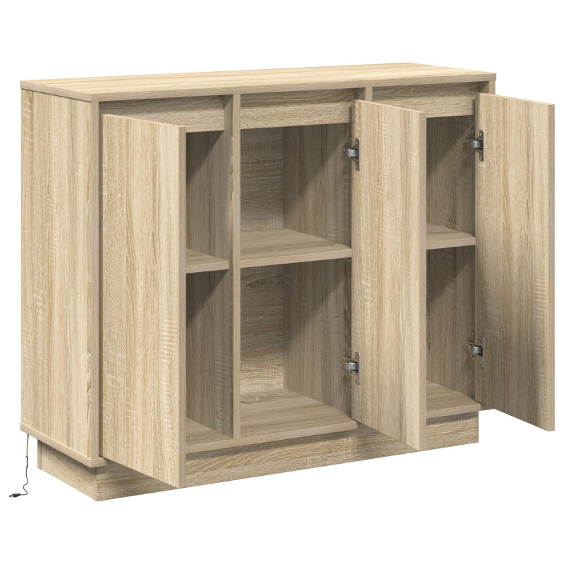 Sideboard mit LED Sonoma Eiche 90x32x75 cm Ingenieuholz