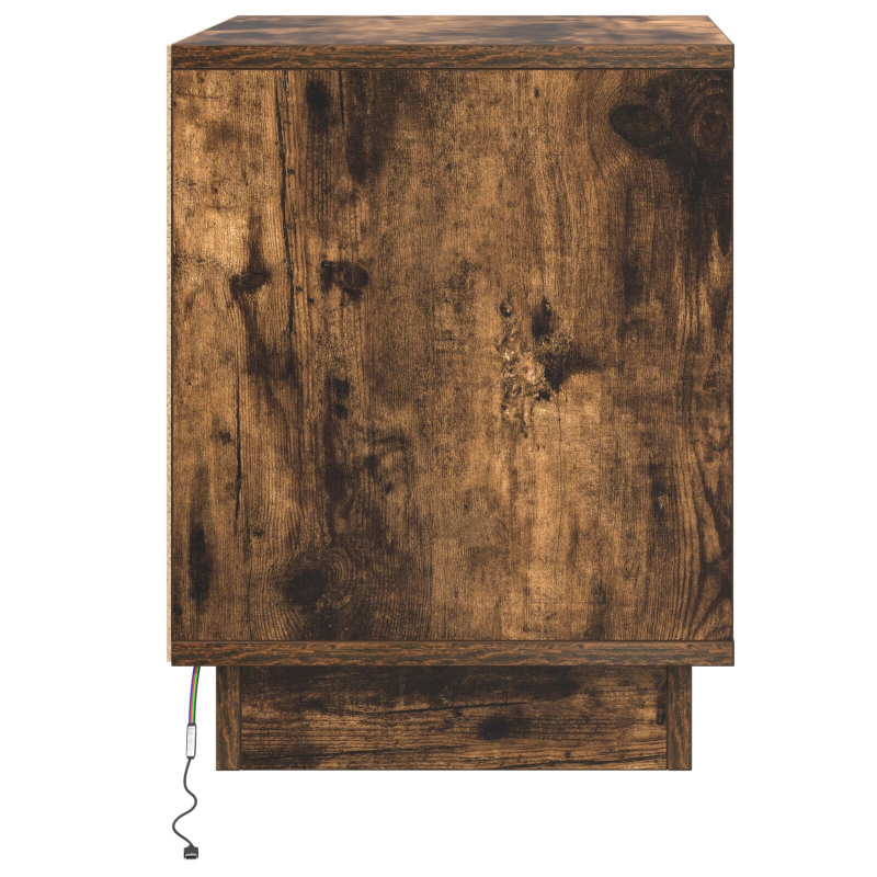 Nachttische mit LED-Lichtern 2 Stück Geräucherte Eiche 44x34,5x45 cm