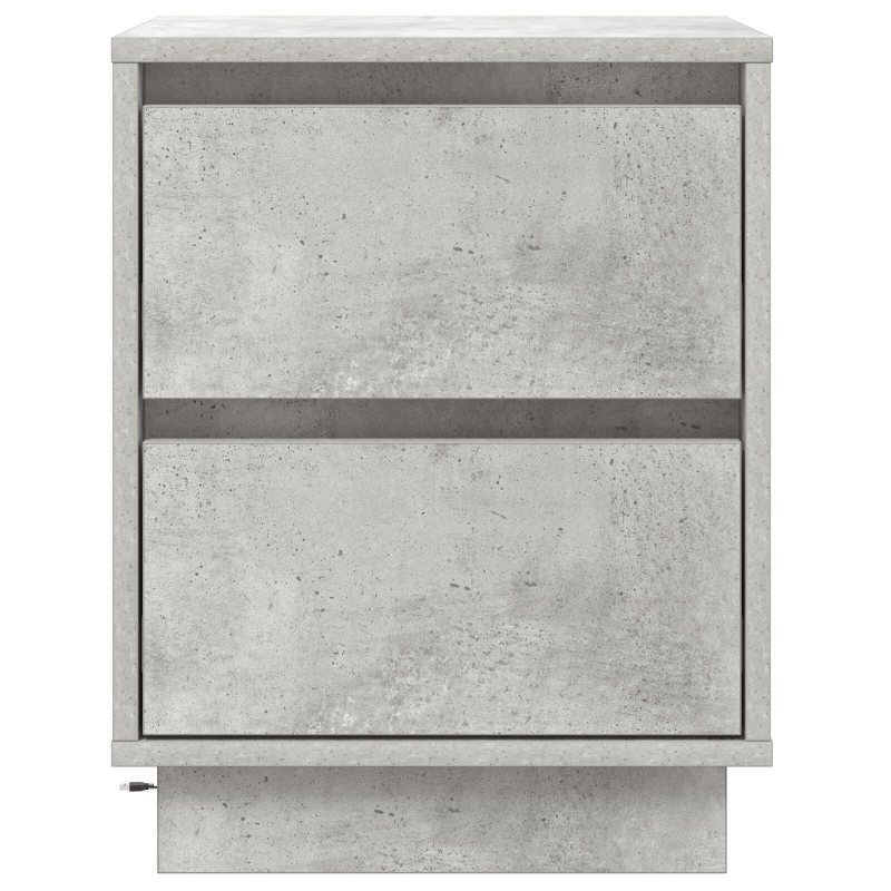 Nachttische mit LED-Lichtern 2 Stück Beton Grau 39x34.5x50 cm