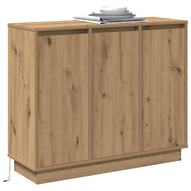 Sideboard mit LED in Artisan Eiche 90x32x75 cm aus Ingenieurholz