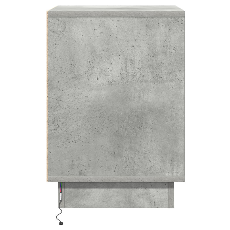 Nachttische mit LED-Lichtern 2 Stück Beton Grau 39x34.5x50 cm