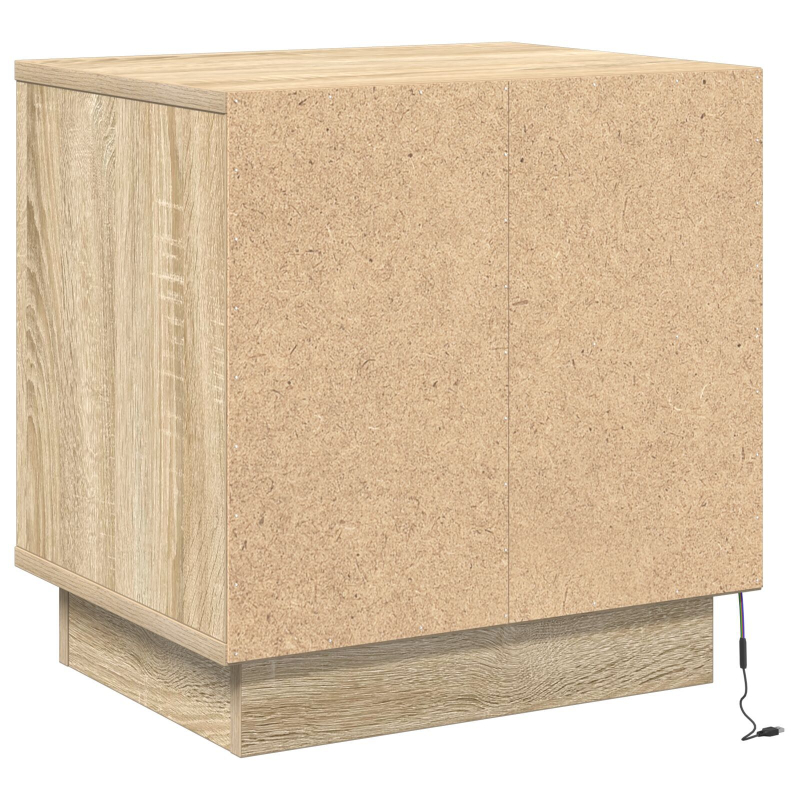 Nachttisch mit LED-Lichtern Sonoma Eiche 44x34,5x45 cm