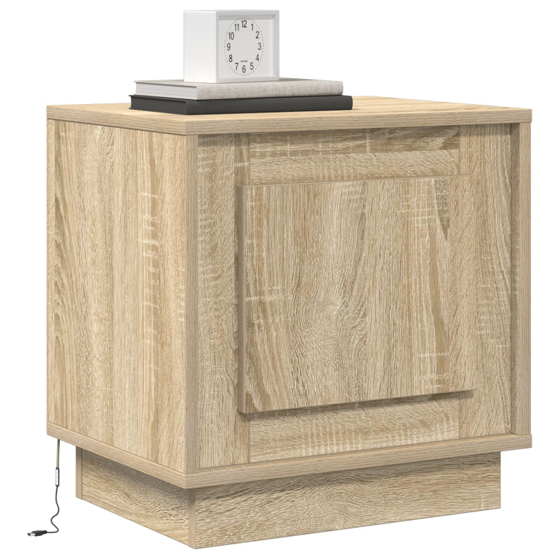Nachttisch mit LED-Lichtern Sonoma Eiche 44x34,5x45 cm