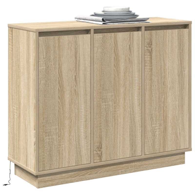 Sideboard mit LED Sonoma Eiche 90x32x75 cm Ingenieuholz