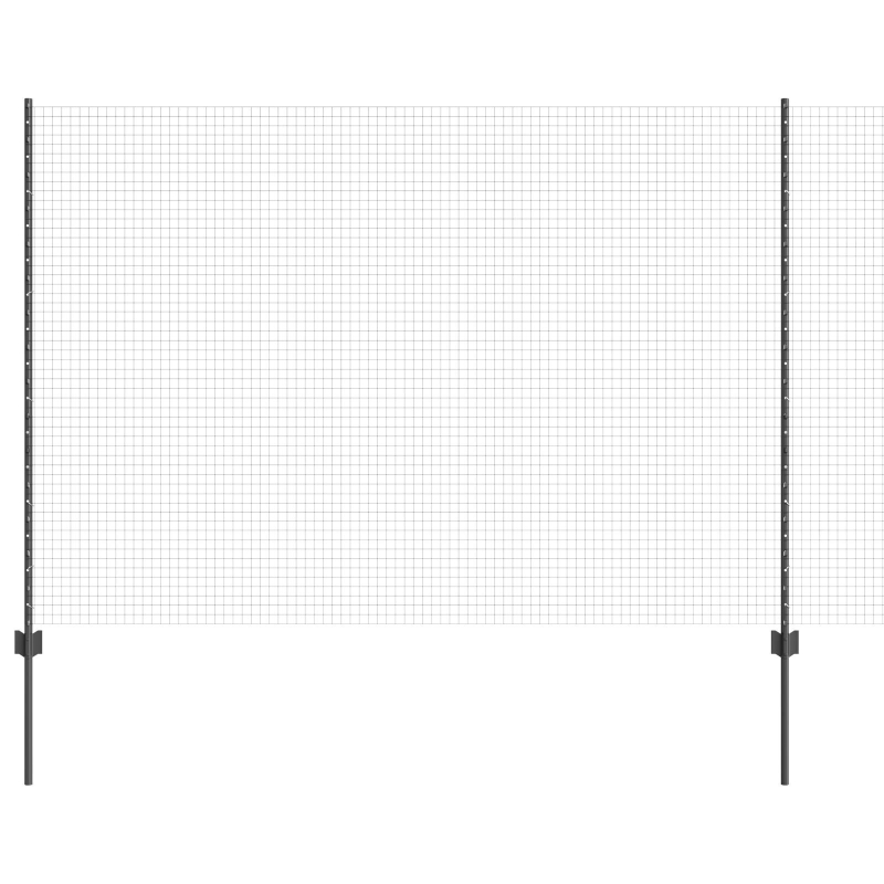 Gartenzaun Set Set von 2 Grau Feuerverzinkter Stahl 10 x 1,5 m
