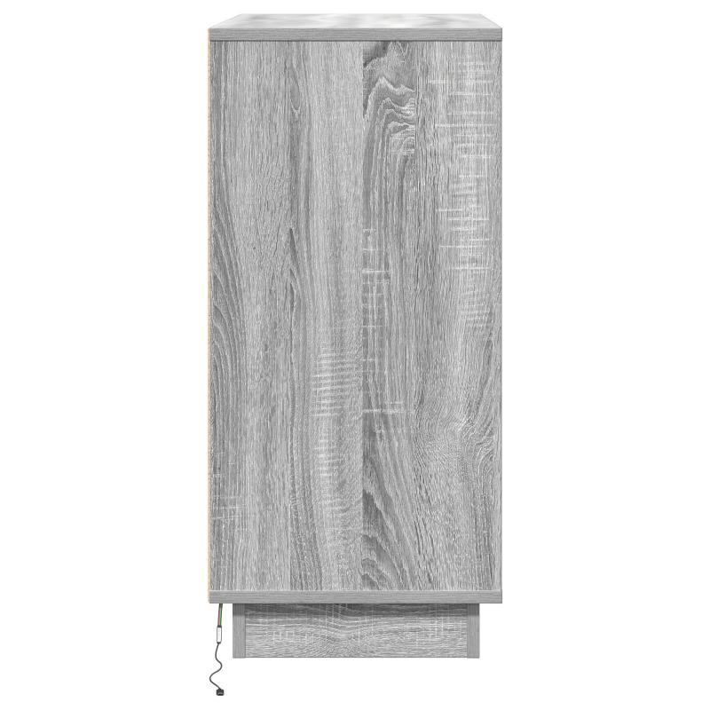 Nachttisch mit LED Grau Sonoma 71x34,5x75 cm MDF