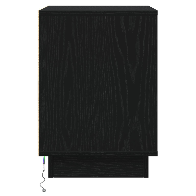 Nachttisch mit LED Lichtern Schwarz 39x34,5x50 cm