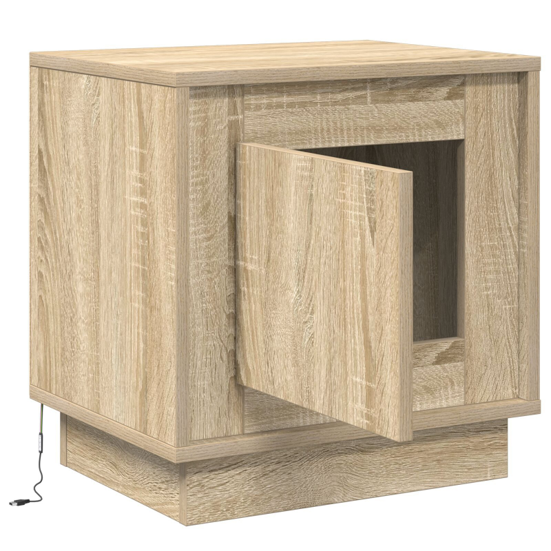 Nachttisch mit LED-Lichtern Sonoma Eiche 44x34,5x45 cm