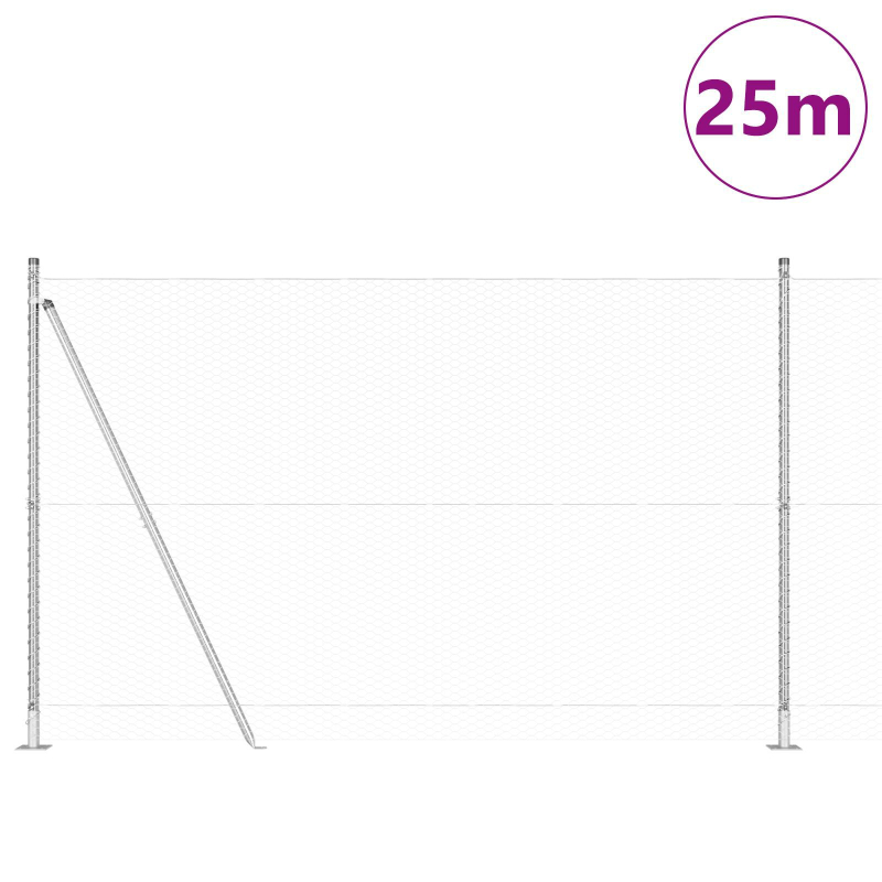 Zaunset Set aus 2 Verzinkter Stahl 25 x 1.5 m Langlebig Zaunset