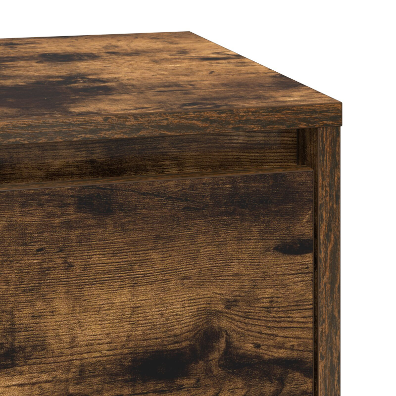 Nachttisch mit LED Geräuchert Eiche 39x34.5x65 cm Werkstoff Holz