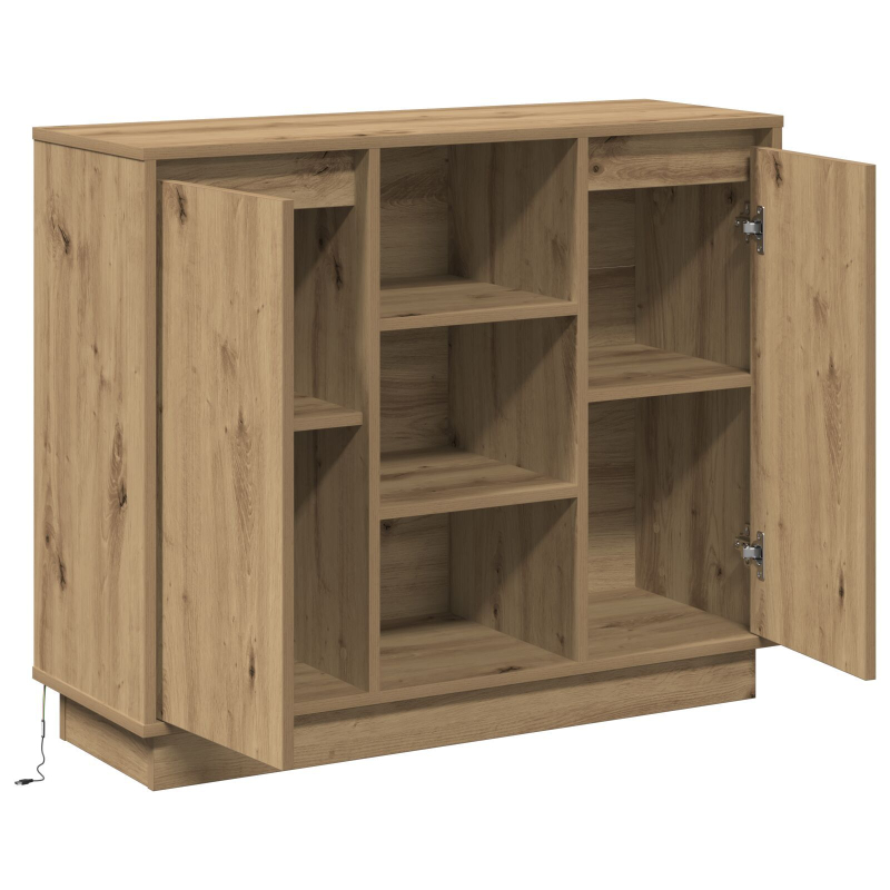 Sideboard mit LED Artisan Eiche 90x32x75 cm Holzwerkstoff