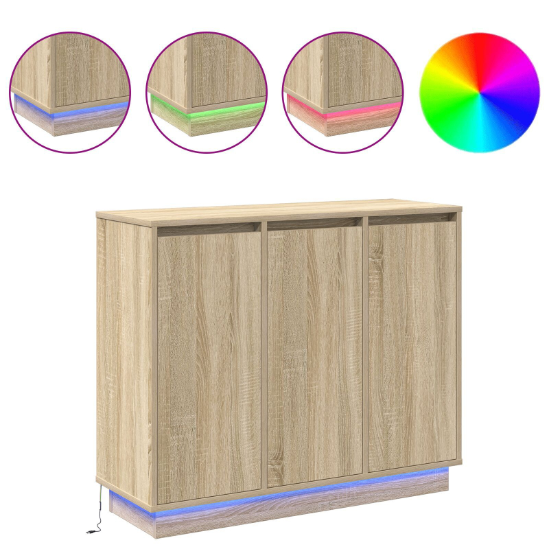 Sideboard mit LED Sonoma Eiche 90x32x75 cm Ingenieuholz