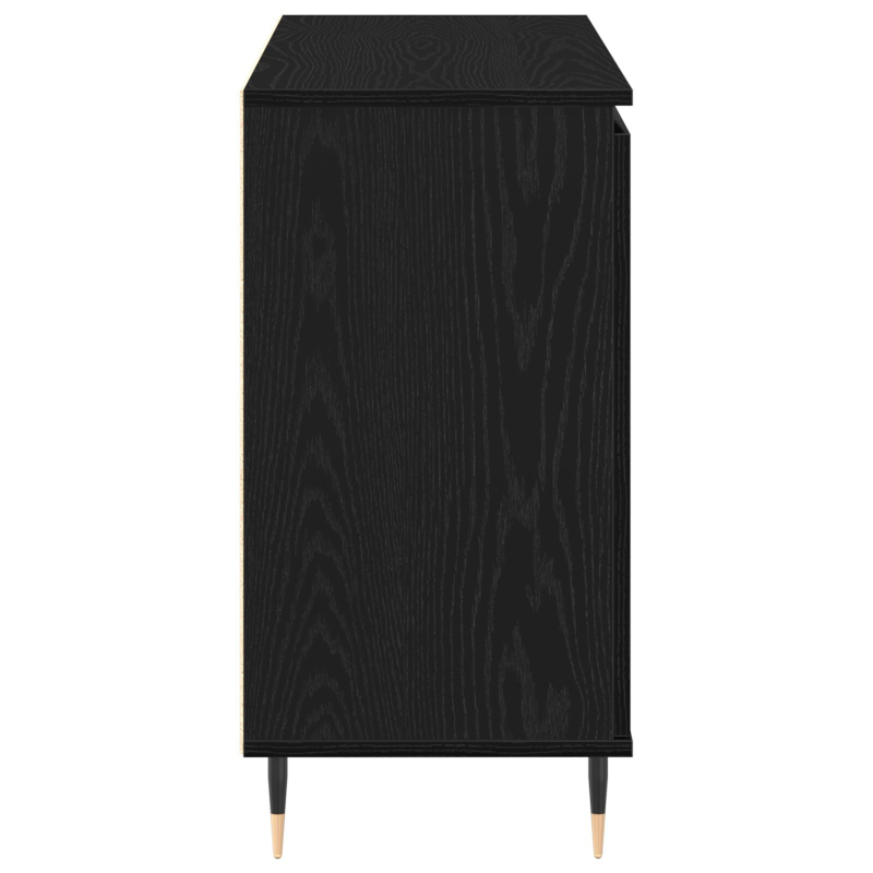 Sideboard mit Türen & Schubladen Schwarz Eiche 101,5x35x70 cm