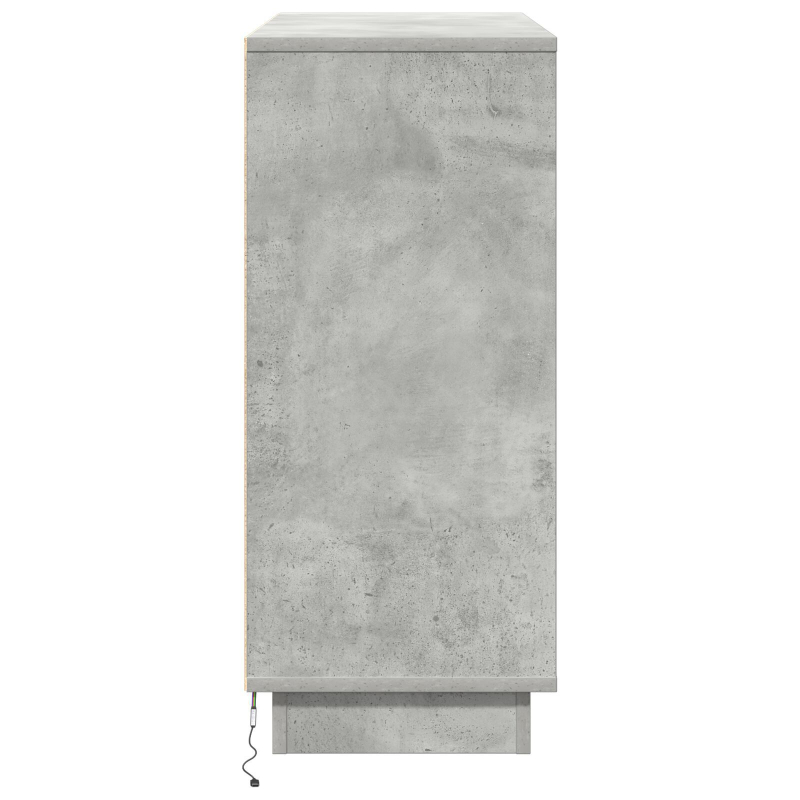 Sideboard mit LED in Beton Grau 90x32x75 cm aus Holzwerkstoff
