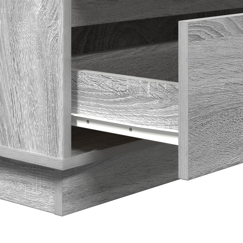 Nachttisch mit LED Grau Sonoma 71x34,5x75 cm MDF
