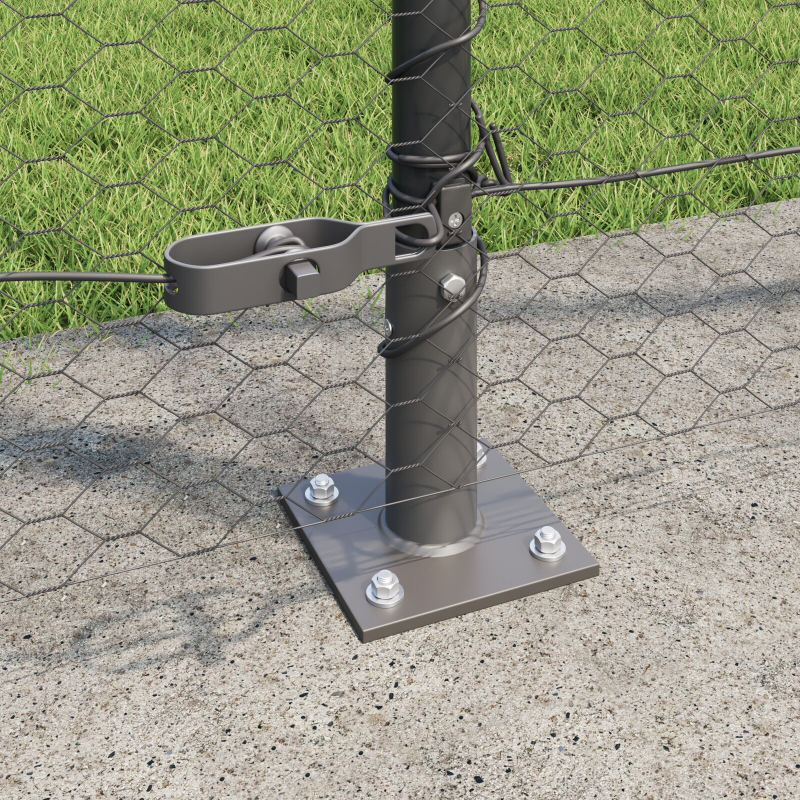 Zaunset Set aus 2 Grau Metall 25 x 1,5 m Langlebig