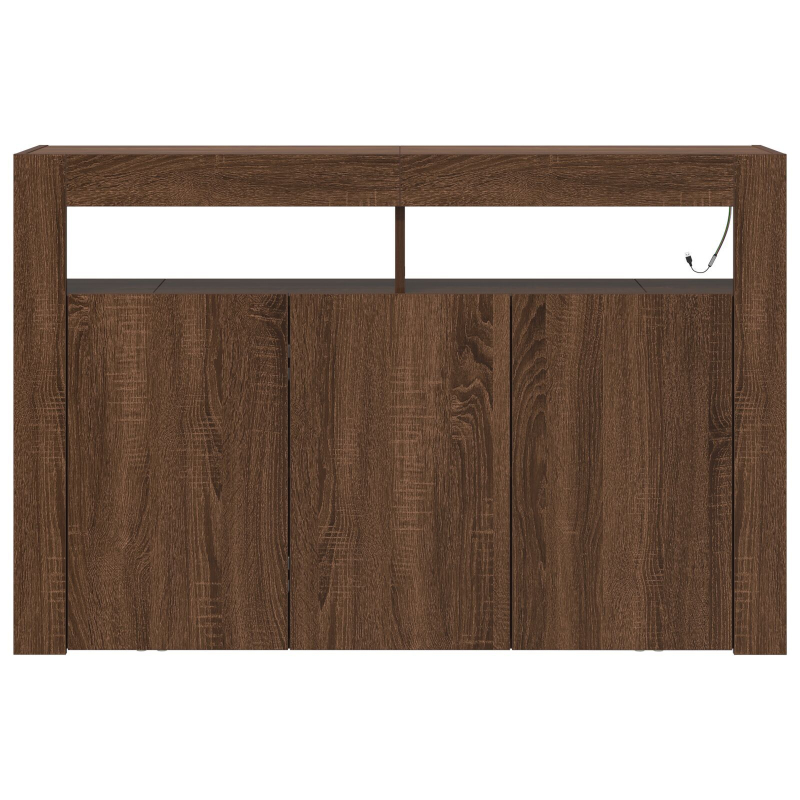Sideboard Braune Eiche Verarbeitetes Holz 116 x 30 x 75 cm