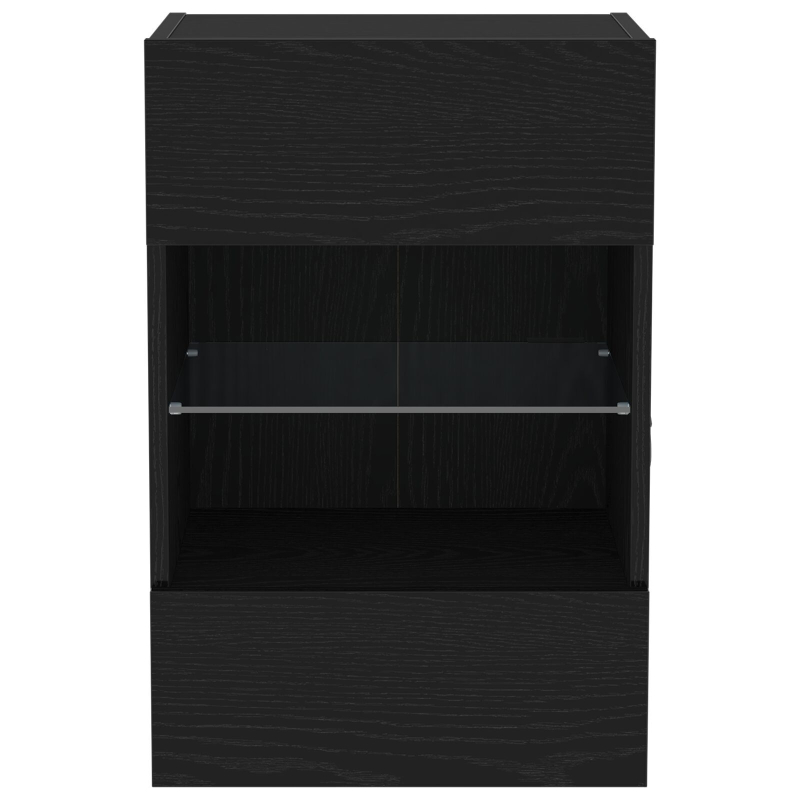 LED TV-Schrank 2 Stück Schwarz Eiche 40x30x60,5cm Werkstoff