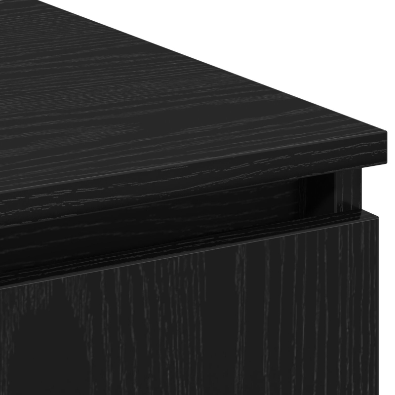 TV-Schrank mit LED Schwarz Eiche 180x38x49 cm Holzwerkstoff