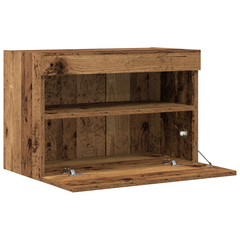TV-Wandschrank mit LED-Leuchten Alte Holz 60x30x40 cm