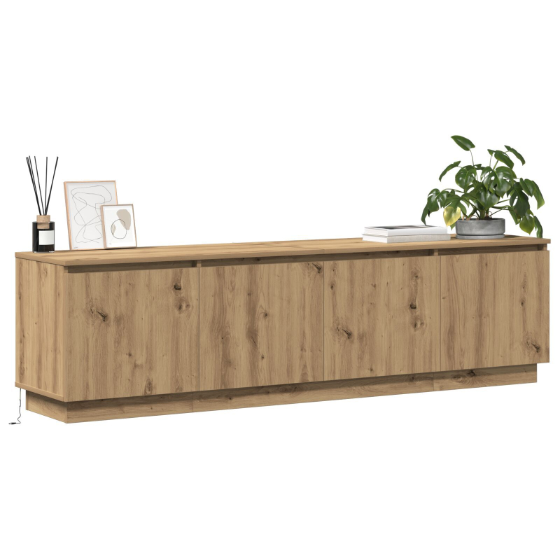 TV-Schrank mit LED Artisan Eiche 180x38x49 cm Holzwerkstoff