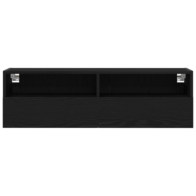 TV-Wandregal Schwarz Eiche 100x30x30 cm Holzwerkstoff