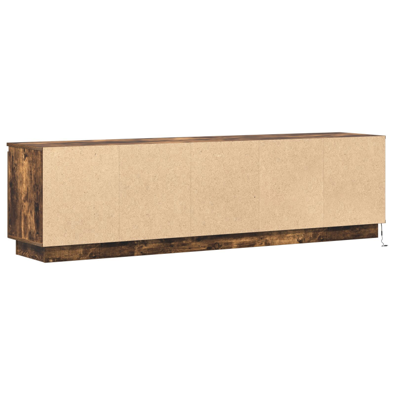 TV-Schrank mit LED Geräucherter Eiche 180x38x49 cm Holzwerkstoff