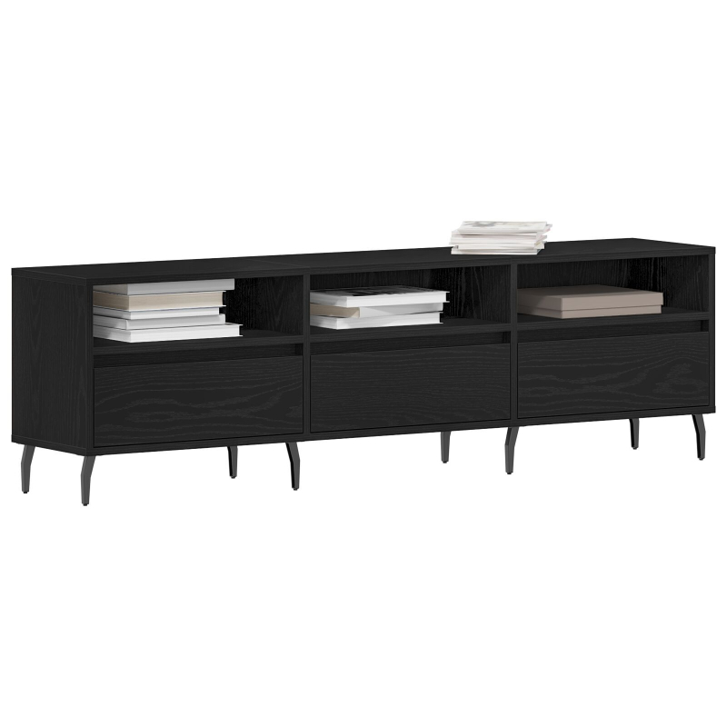 TV-Schrank Schwarz Eiche 150x30x44,5 cm Holzwerkstoff