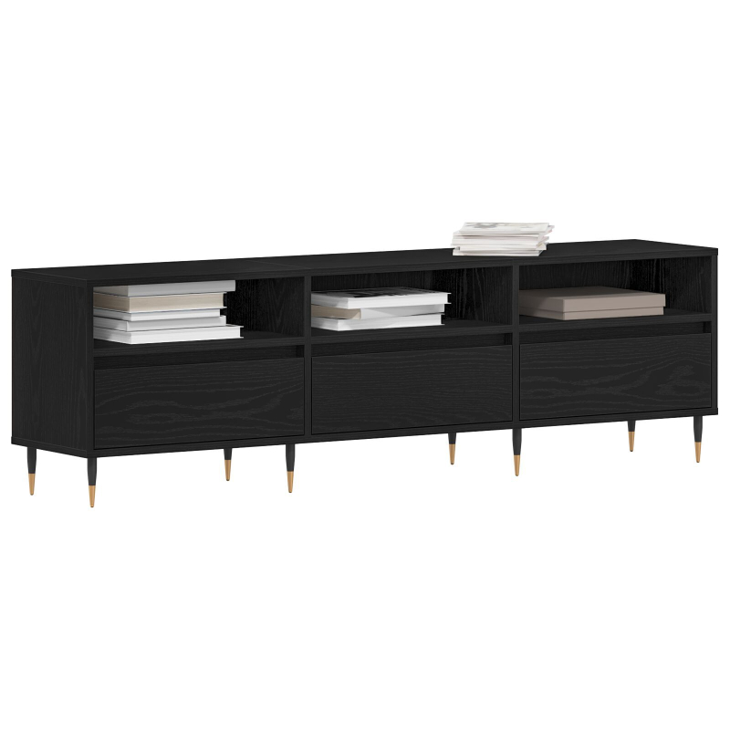 TV-Schrank Schwarz Eiche 150x30x44,5 cm Holzwerkstoff