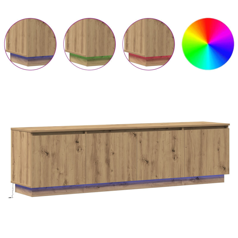 TV-Schrank mit LED Artisan Eiche 180x38x49 cm Holzwerkstoff