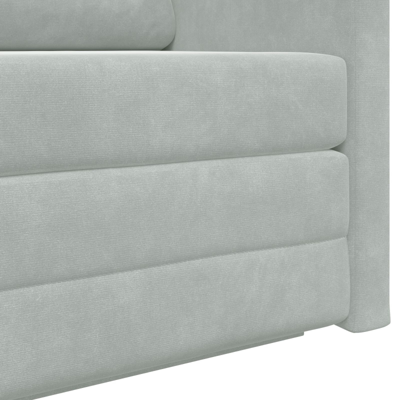 Boden Sofa Bett 2-in-1 Hellgrau 124x204x61 cm Samt