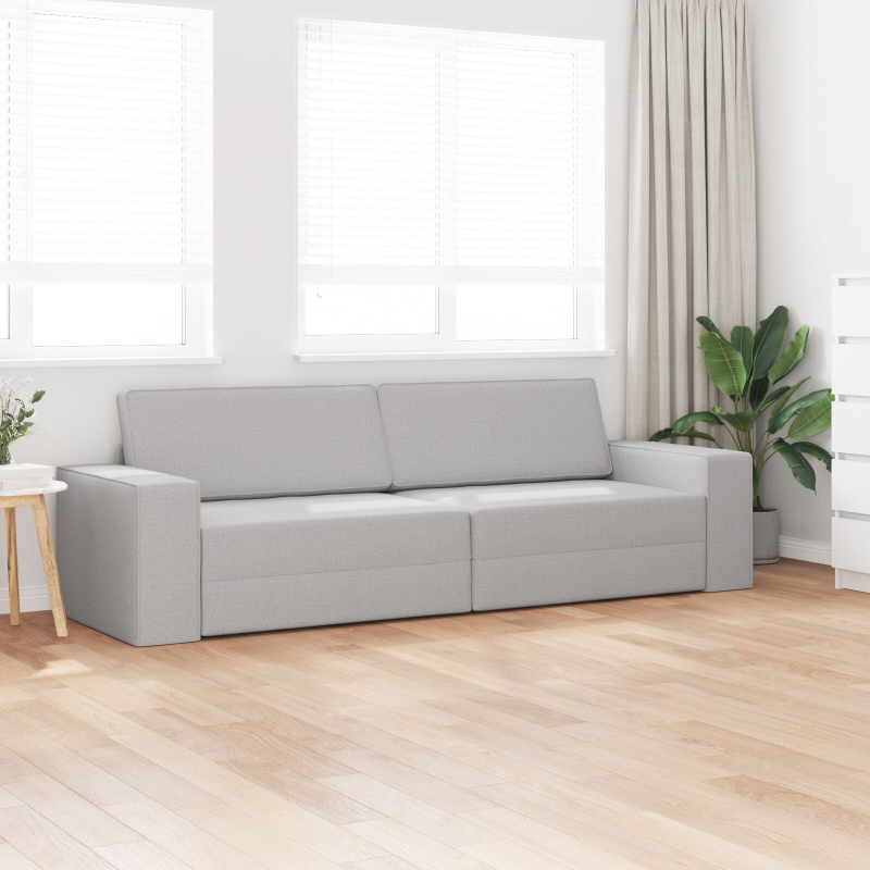 Boden-Schlafsofa 2-in-1 Wolkengrau 245x150x60.5 cm Stoff