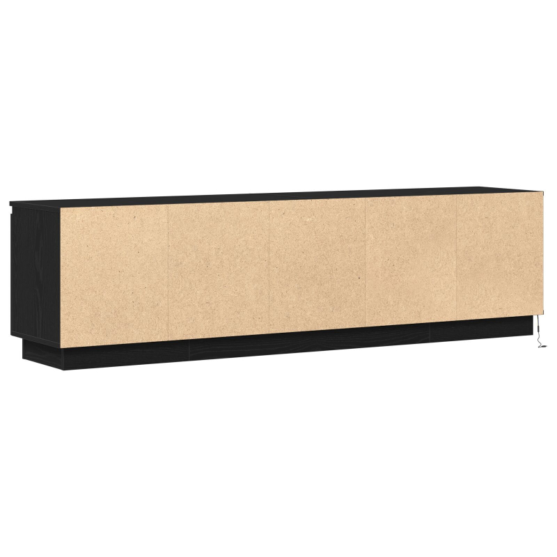 TV-Schrank mit LED Schwarz Eiche 180x38x49 cm Holzwerkstoff