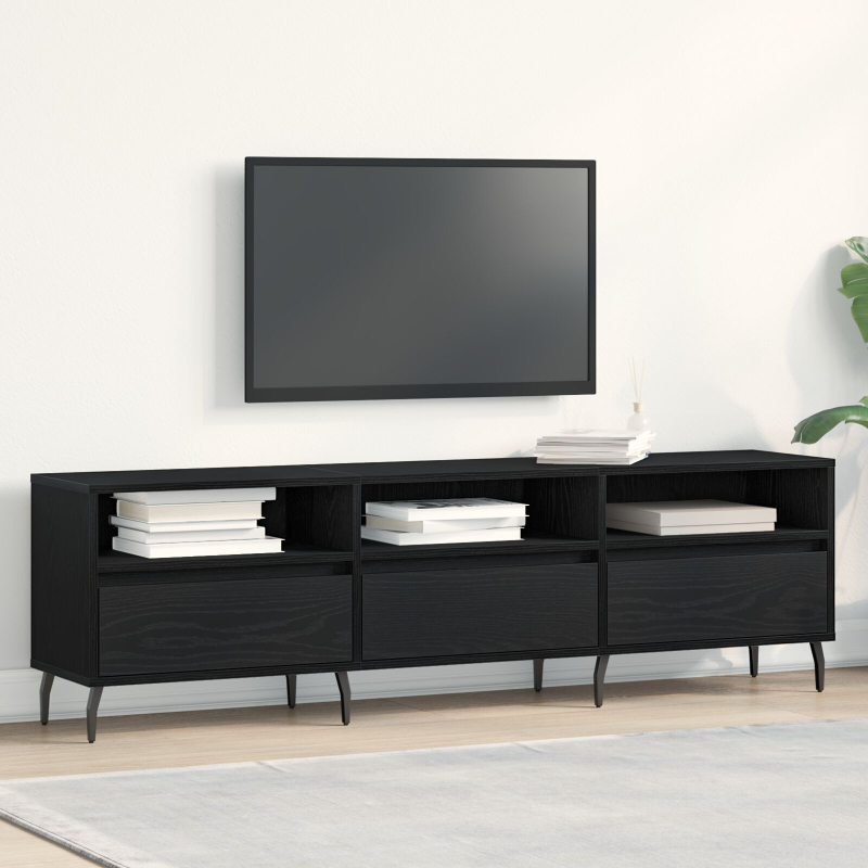 TV-Schrank Schwarz Eiche 150x30x44,5 cm Holzwerkstoff